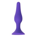 Korek analny A-TOYS Butt Plug Purple - silikon medyczny, trójkątna baza z przyssawką, wąska końcówka - 2