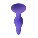 Korek analny A-TOYS Butt Plug Purple - silikon medyczny, trójkątna baza z przyssawką, wąska końcówka - 4