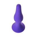 Korek analny A-TOYS Butt Plug Purple - silikon medyczny, trójkątna baza z przyssawką, wąska końcówka - 5