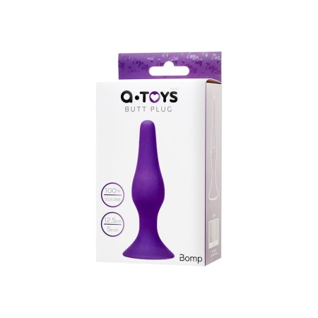 Korek analny A-TOYS Butt Plug Purple - silikon medyczny, trójkątna baza z przyssawką, wąska końcówka - 6