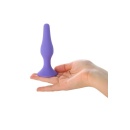Korek analny A-TOYS Butt Plug Purple - silikon medyczny, trójkątna baza z przyssawką, wąska końcówka - 8
