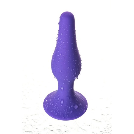 Korek analny A-TOYS Butt Plug Purple - silikon medyczny, trójkątna baza z przyssawką, wąska końcówka - 9