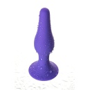 Korek analny A-TOYS Butt Plug Purple - silikon medyczny, trójkątna baza z przyssawką, wąska końcówka - 9