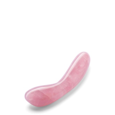 Crystal G-Wand Rose Quartz - zakrzywiony masażer punktu G z kwarcu różowego, 17,8 cm - 1 2