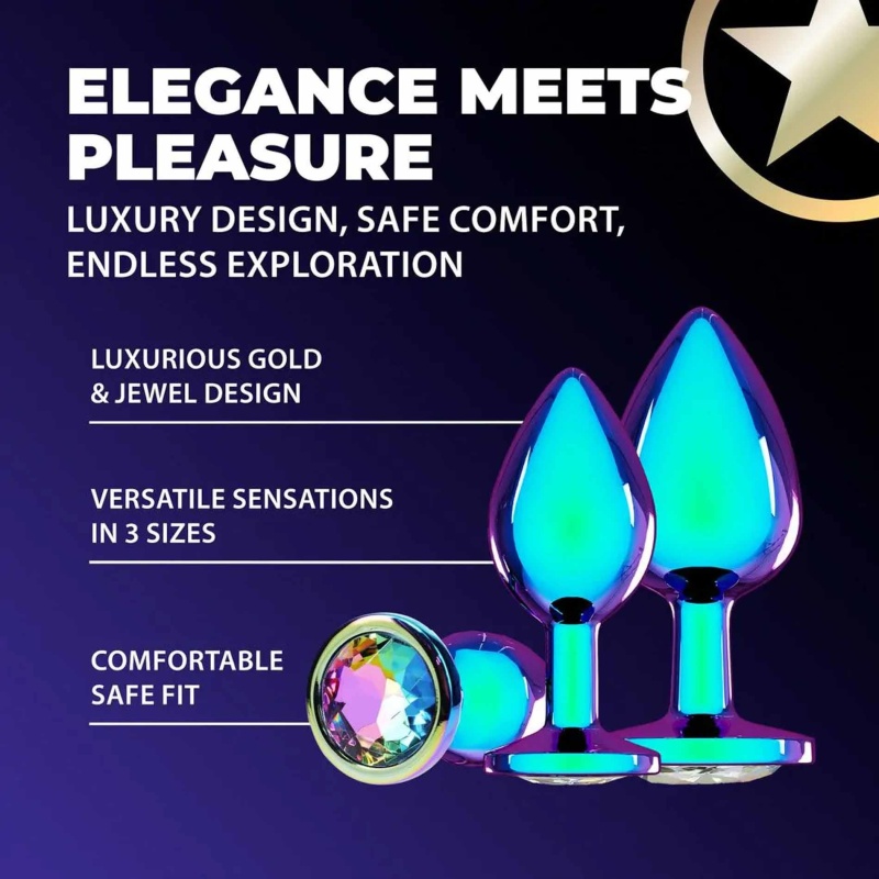 Venice Collection - Metal Anal Plug Set - Iridescent - 5