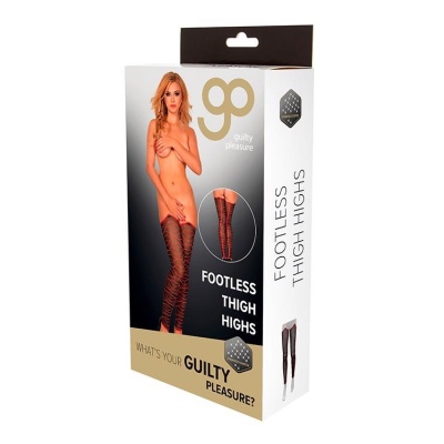 GP PRINTED FOOTLESS THIGH HIGHS - 1