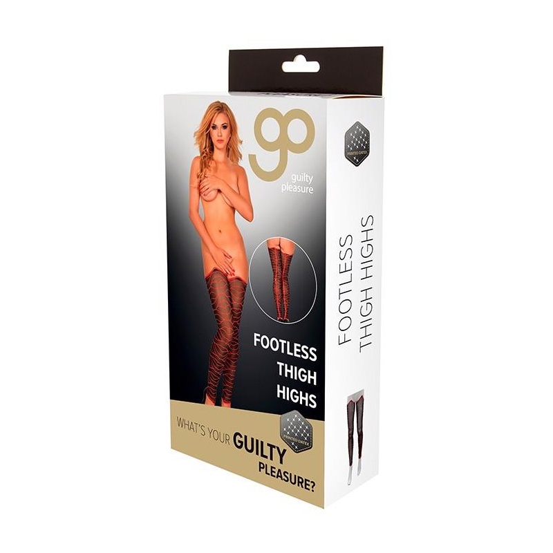 GP PRINTED FOOTLESS THIGH HIGHS - 1