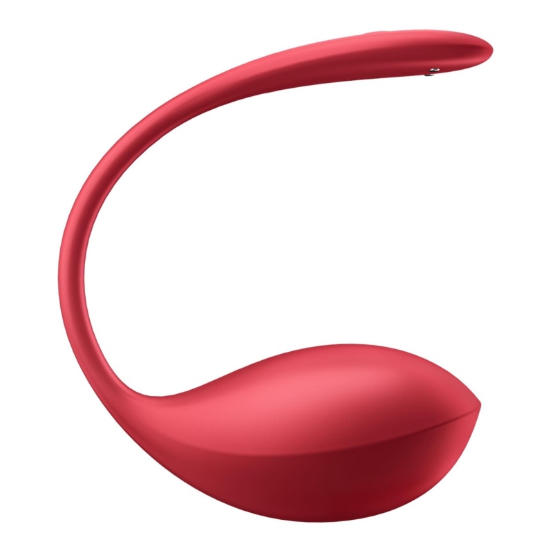 Wibrator jajeczko Shiny Petal Connect App - owalny, giętki trzon 7 cm do stymulacji punktu G - 1