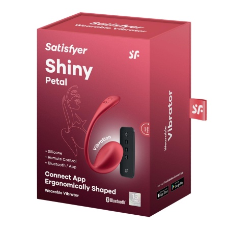 Wibrator jajeczko Shiny Petal Connect App - owalny, giętki trzon 7 cm do stymulacji punktu G - 6