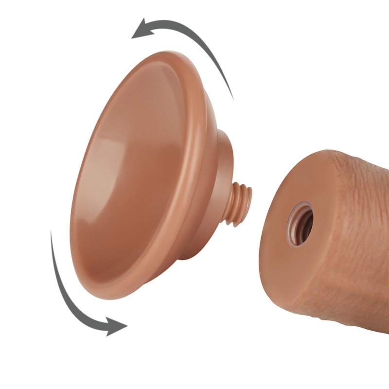 Dildo realistyczne Sliding Skin Dual Layer 20 cm brązowy - 7