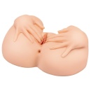 Torso masturbator PDX Plus Spread My Tight Light z modelowanymi dłońmi rozchylającymi wargi i podwójnym kanałem, 37,6 cm, 6,3 kg - 2