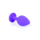 Biżuteria analna Jewellery Purple Medium - anatomiczny korek z silikonu medycznego, zwężona szyjka, szeroka podstawa z kamieniem - 3