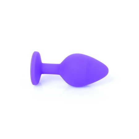 Biżuteria analna Jewellery Purple Medium - anatomiczny korek z silikonu medycznego, zwężona szyjka, szeroka podstawa z kamieniem - 4