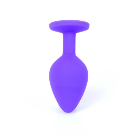 Biżuteria analna Jewellery Purple Medium - anatomiczny korek z silikonu medycznego, zwężona szyjka, szeroka podstawa z kamieniem - 5