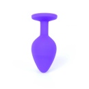 Biżuteria analna Jewellery Purple Medium - anatomiczny korek z silikonu medycznego, zwężona szyjka, szeroka podstawa z kamieniem - 5