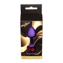 Biżuteria analna Jewellery Purple Medium - anatomiczny korek z silikonu medycznego, zwężona szyjka, szeroka podstawa z kamieniem - 10