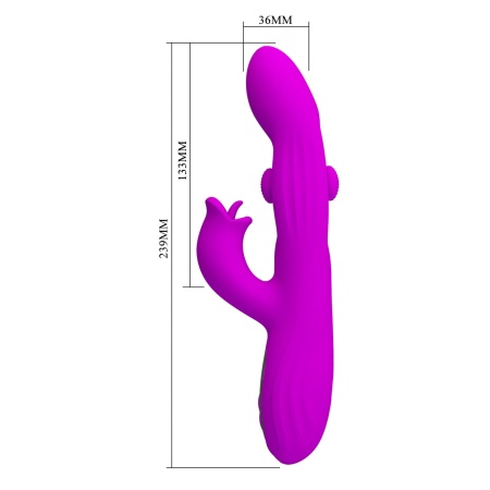 Wibrator króliczek Yalanda Purple - nodding, 9 trybów wibracji, wyświetlacz LED, 23,9 cm - 8