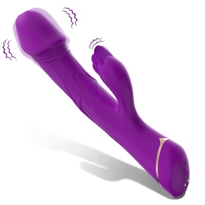 Wibrator króliczek Rubberco Purple - podwójna stymulacja punktu G i łechtaczki, 2 silniki, 2 × 9 funkcji wibracji - 1