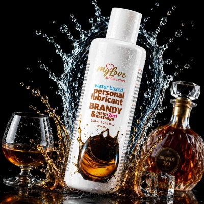 Wodny lubrykant i żel do masażu 2w1 Aroma Series Brandy 300 ml - 1 2