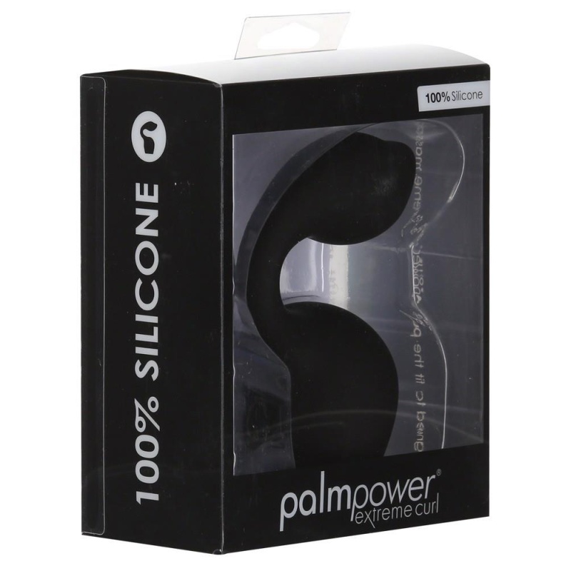 Nakładka silikonowa Extreme Pleasure Curl Black do masażera PalmPower Extreme - zakrzywiony profil stymulujący, 10,1 cm × 9 cm - 1