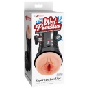 Masturbator PDX Extreme Wet Pussies Super Luscious Lips – samonawilżający rękaw Fanta Flesh, 21,6 cm - 1
