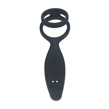 Vibrating Silicone Prostate Stimulator with Cock and Ball Ring - Black - 5