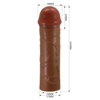Rękaw na penisa Nile z przedłużeniem 2,5 cm i pogrubieniem obwodu do 18 cm - 1 2
