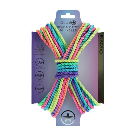 Polyester Bondage Rope - 32.8 ft / 10 m - Multicolor Bright - 1
