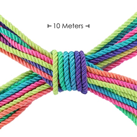 Polyester Bondage Rope - 32.8 ft / 10 m - Multicolor Bright - 2