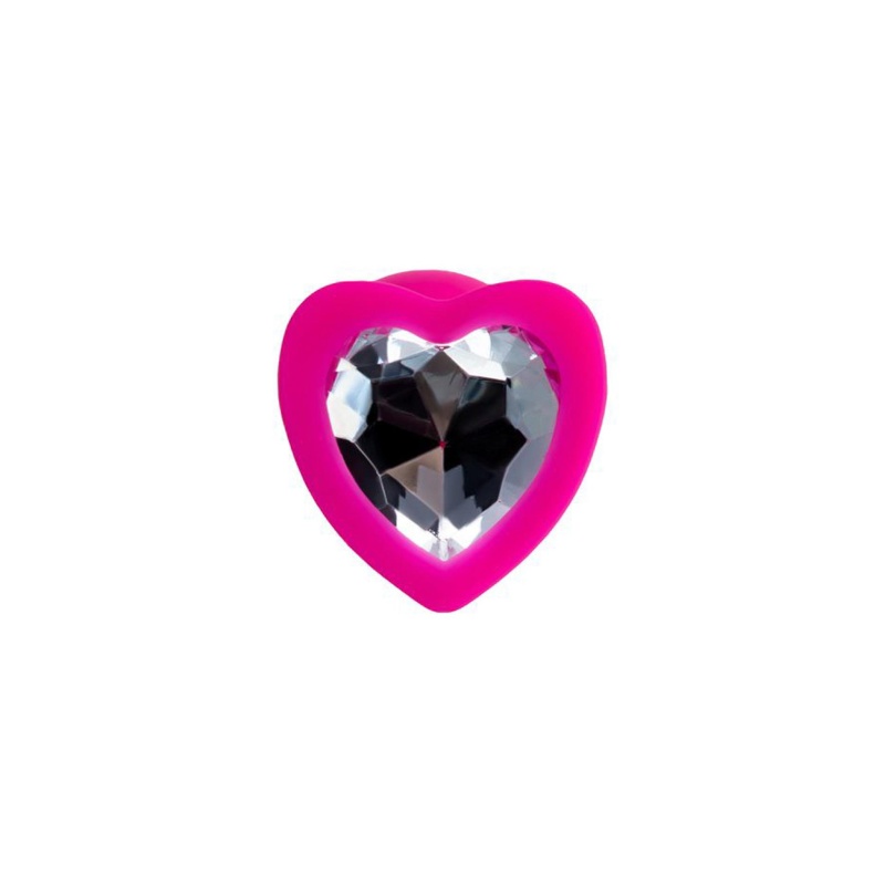 Korek analny Diamond Heart z kryształem w kształcie serca, silikon bezszwowy, bez wibracji, długość 7 cm - 4