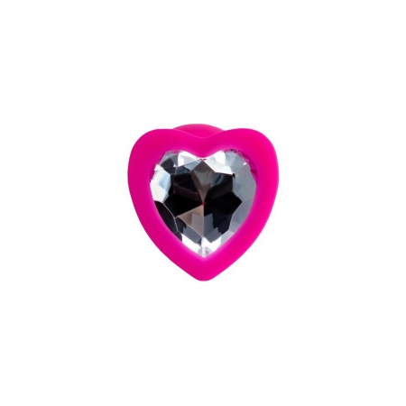 Korek analny Diamond Heart z kryształem w kształcie serca, silikon bezszwowy, bez wibracji, długość 7 cm - 4