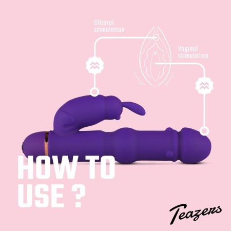 Teazers Silicone Rabbit Vibrator - Purple - 1
