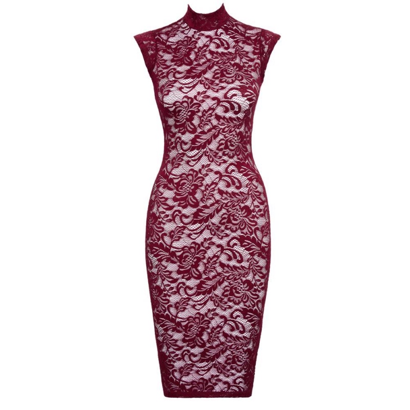 Lace Dress red XL - 5
