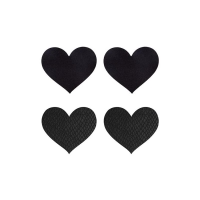 PEEKABOO PASTIES CLASSIC BLACK HEARTS - 1 2