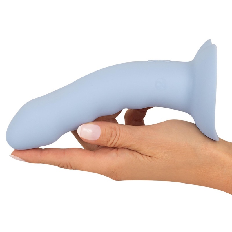Heart Guy Blue - wibrator z przyssawką z płynnego silikonu, 19,5 cm, 10 trybów, wodoodporny - 8