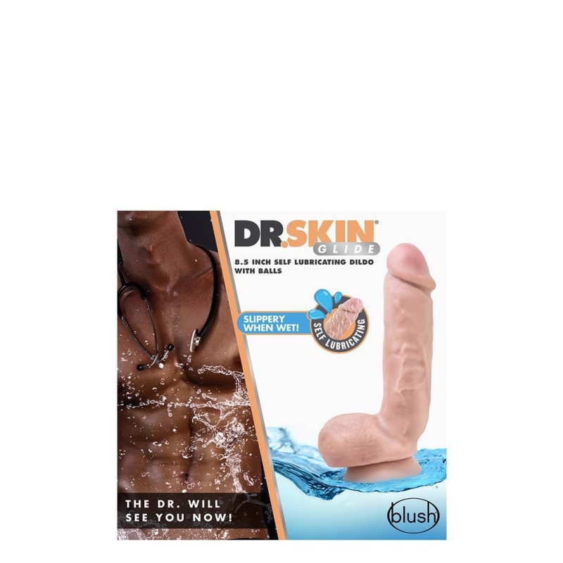 Dildo Glide 8,5-calowe samosmarujące z przyssawką 21,5 cm - 4