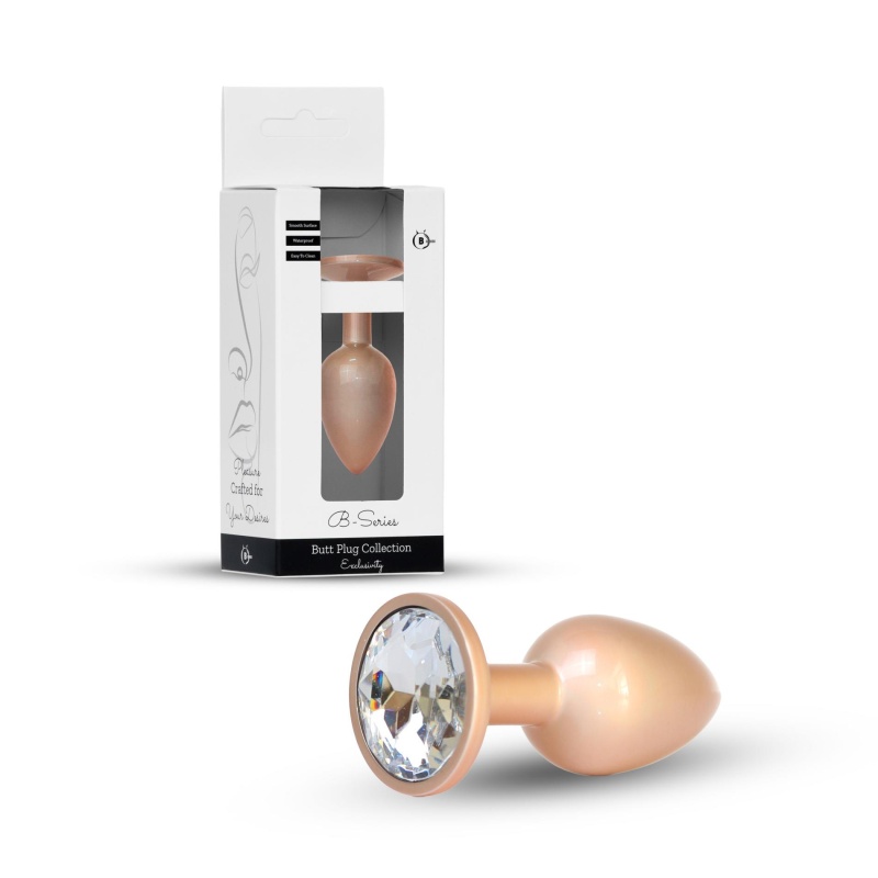 Plug-Jewellery Pearl Gold PLUG- Clear S - 8