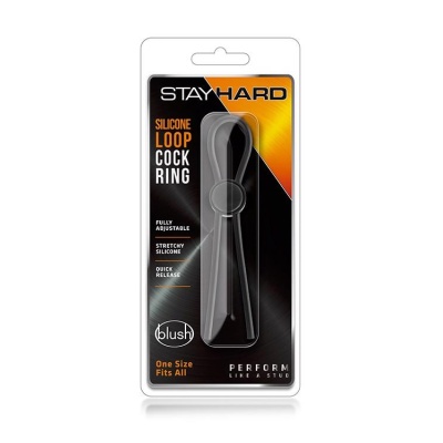STAY HARD SILICONE LOOP COCK RING BLACK - 1