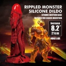 Dildo silikonowe Minotaur z pofalowanym trzonem o długości 21 cm - 2