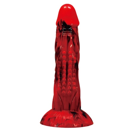 Dildo silikonowe Minotaur z pofalowanym trzonem o długości 21 cm - 3