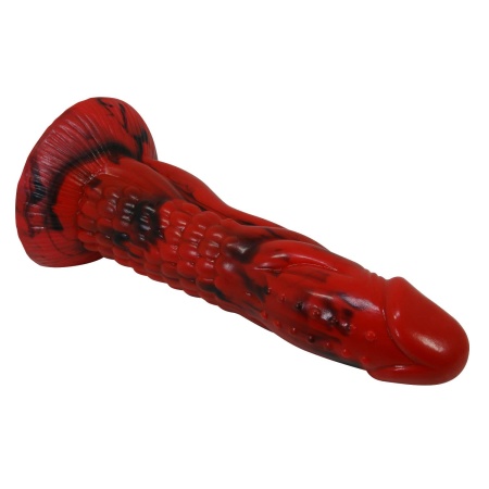 Dildo silikonowe Minotaur z pofalowanym trzonem o długości 21 cm - 5