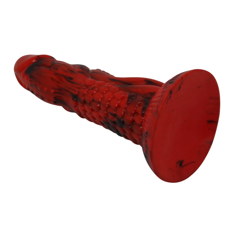 Dildo silikonowe Minotaur z pofalowanym trzonem o długości 21 cm - 6