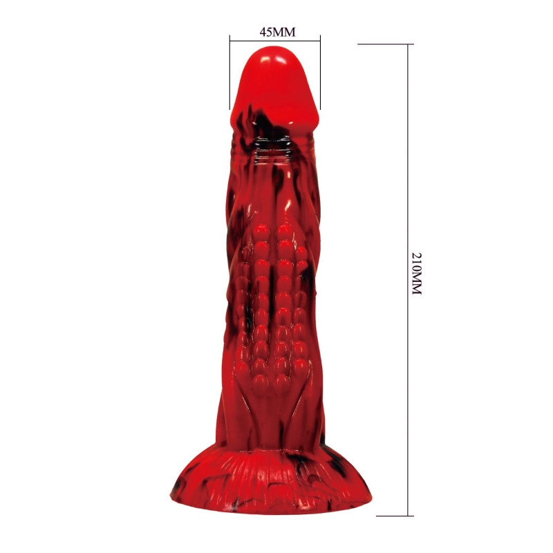 Dildo silikonowe Minotaur z pofalowanym trzonem o długości 21 cm - 7