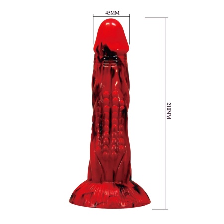Dildo silikonowe Minotaur z pofalowanym trzonem o długości 21 cm - 7