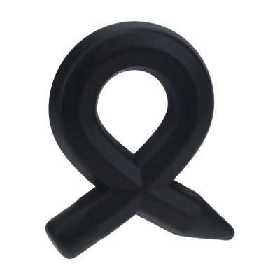 Pencil Liquid Silicone Cockring - Black - 1