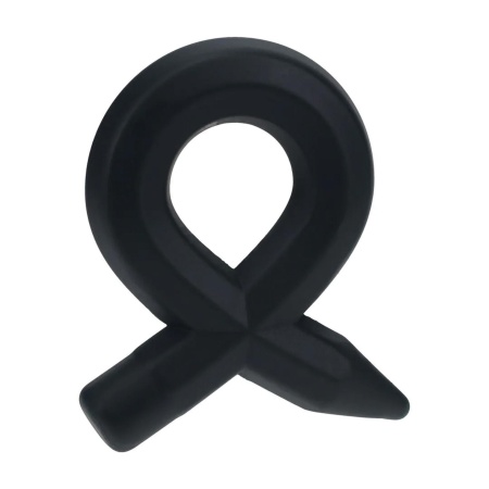 Pencil Liquid Silicone Cockring - Black - 1