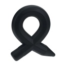 Pencil Liquid Silicone Cockring - Black - 1