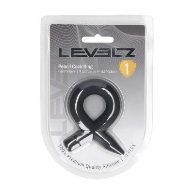 Pencil Liquid Silicone Cockring - Black - 1 2