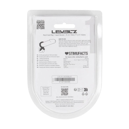 Pencil Liquid Silicone Cockring - Black - 3