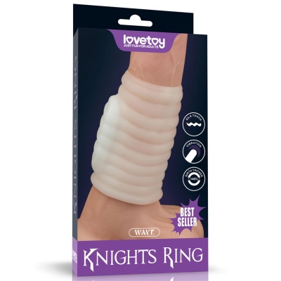 Wibrujący pierścień erekcyjny Wave Knights Ring 10 cm, biały - 1